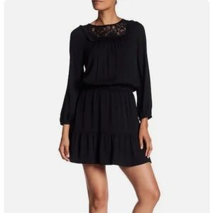 {Joie} Nikita crepe lace & ruffle dress, black, Small